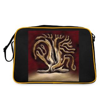 Alter Baum in Rot - Retro Tasche - Schwarz/Gold - Hinten