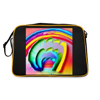 rainbow in sunny rainy day - Retro Bag - black/gold - Back