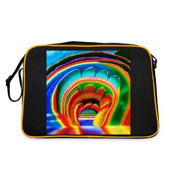 sunny day rainbow - Retro Bag - black/gold - Back