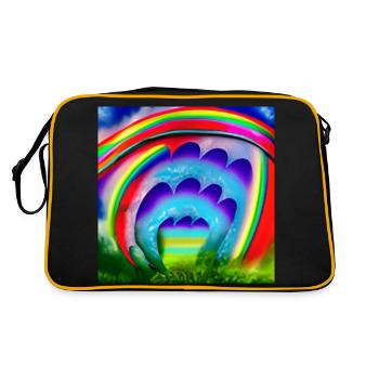 beautiful rainbow - Retro Bag - black/gold - Back