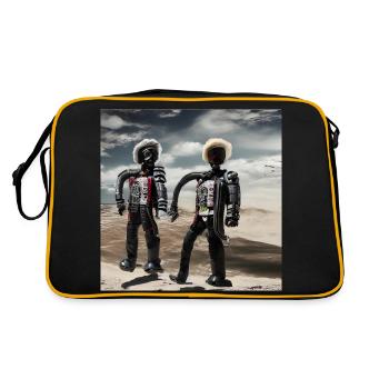 men in cyber world - Retro Bag - black/gold - Back