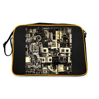 MAN IN CYBER WORLD - Retro Bag - black/gold - Back