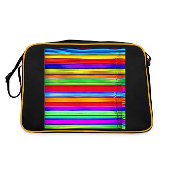 fines bandes horizontales de couleurs folles - Sac Retro - noir/or - Dos