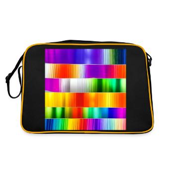 mix of crazy horizontal colors colours - Retro Bag - black/gold - Back