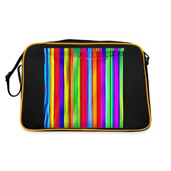 fines bandes verticales de couleurs folles - Sac Retro - noir/or - Dos