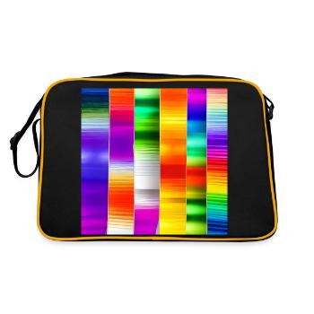 mix of crazy vertical colours - Retro Bag - black/gold - Back