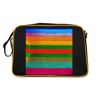 bandes épaisses horizontales de couleurs folles - Sac Retro - noir/or - Dos
