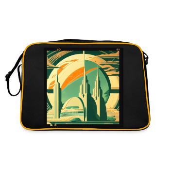 Space retrofuturism - Retro Bag - black/gold - Back