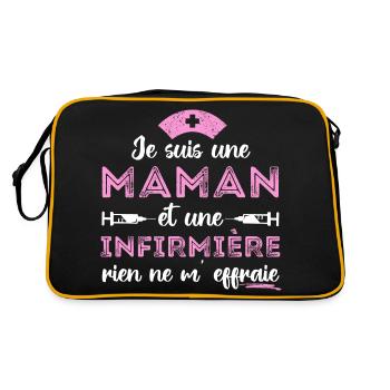 Maman et infirmière cadeau pour mère infirmiere - Sac Retro - noir/or - Dos