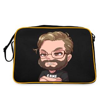 Genervter Manny - Retro Tasche - Schwarz/Gold - Hinten