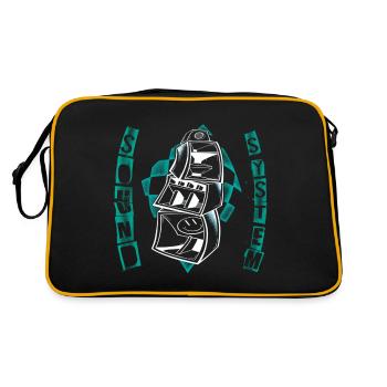 FREE Sound System techno party art - Sac Retro - noir/or - Dos