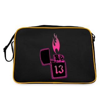 Lighter fire number 13 pink - Retro Bag - black/gold - Back