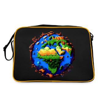 Pixel Earth - Sac Retro - noir/or - Dos