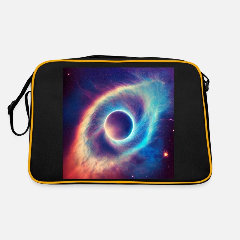 Das Auge am Himmel - Retro Tasche - Schwarz/Gold