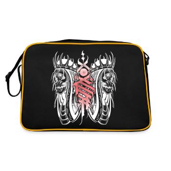 Gothique skull négatif style art - Sac Retro - noir/or - Dos