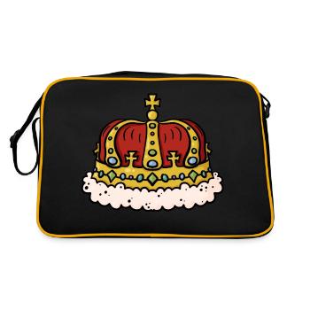 Crown King Queen - Gift Idea Royal Crown - Retro Bag - black/gold - Back