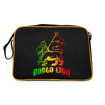 Rasta Lion - Sac Retro - noir/or - Dos