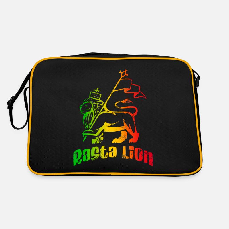 Rasta Lion - Sac Retro - noir/or