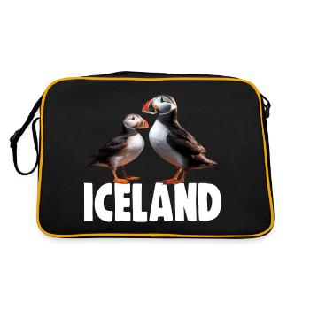 ISLAND PUFFINS - Retro Bag - black/gold - Back