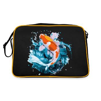 Koi Carp in Action - Retro Bag - black/gold - Back