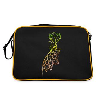Mandala floral line art - Sac Retro - noir/or - Dos