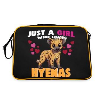 Just a Girl who Loves Hyenas - Retro Tasche - Schwarz/Gold - Hinten