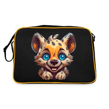 Super Cute Hyena - Retro Tasche - Schwarz/Gold - Hinten