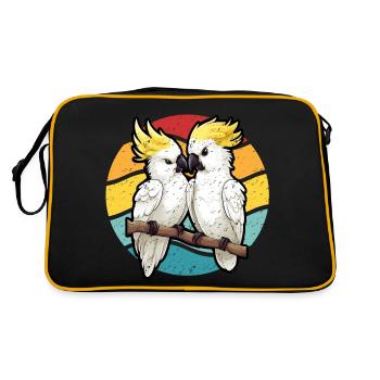 Cacatoès dans le style rétro coucher du soleil - Sac Retro - noir/or - Dos