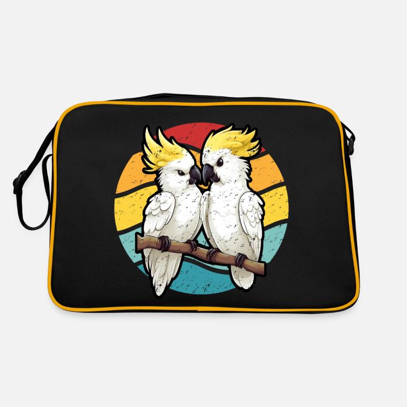 Cacatoès dans le style rétro coucher du soleil Sac Retro