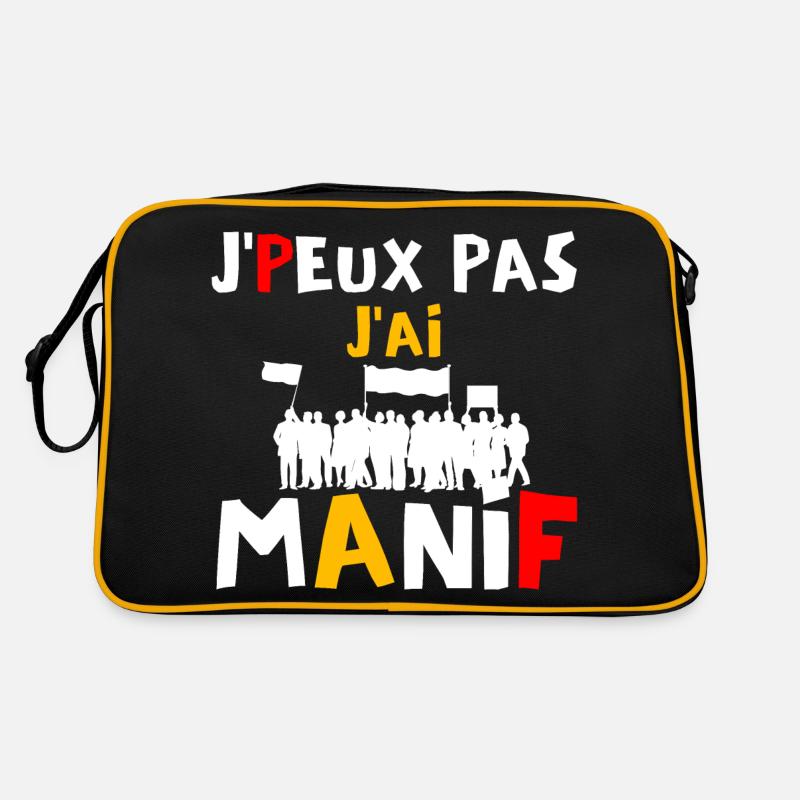 J peux pas j ai manif - Sac Retro - noir/or