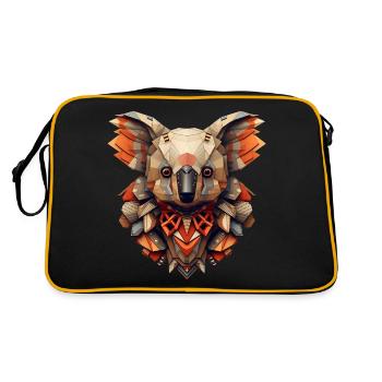 Koala Abbild - Retro Tasche - Schwarz/Gold - Hinten