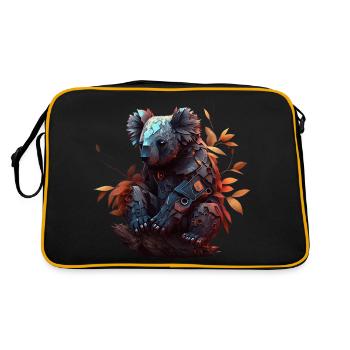 Koala dans les feuilles d’eucalyptus - Sac Retro - noir/or - Dos