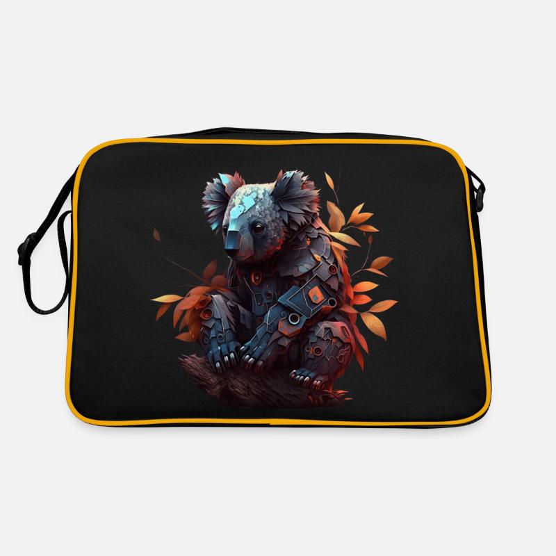 Koala in Eukalyptusblättern Retro Tasche