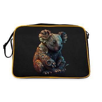 Robo Koala - Retro Tasche - Schwarz/Gold - Hinten