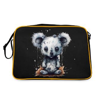 Süsser Trauriger Koala - Retro Tasche - Schwarz/Gold - Hinten