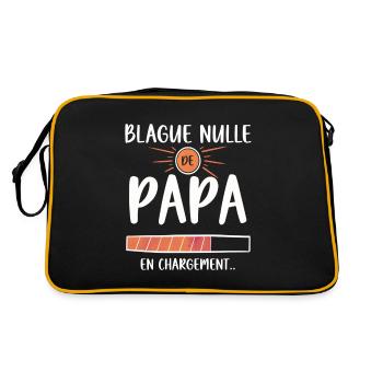 Blague nulle de papa en chargement .. cadeau papa - Sac Retro - noir/or - Dos