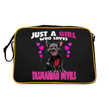 Just a Girl who Loves tasmanian Devils - Retro Bag - black/gold - Back
