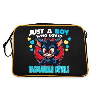 Juste un garçon qui aime les diables de Tasmanie - Sac Retro - noir/or - Dos