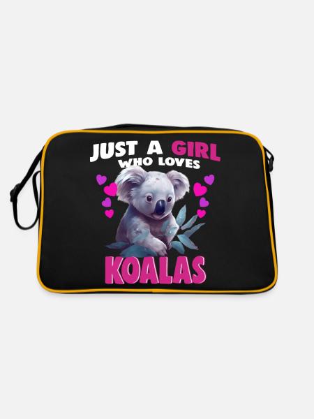 Just a Girl who Loves Koalas - Retro Tasche - Schwarz/Gold - Hinten