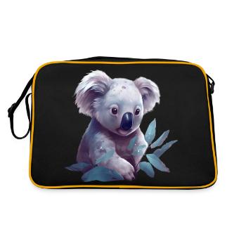 Koala mignon à la feuille d’eucalyptus - Sac Retro - noir/or - Dos