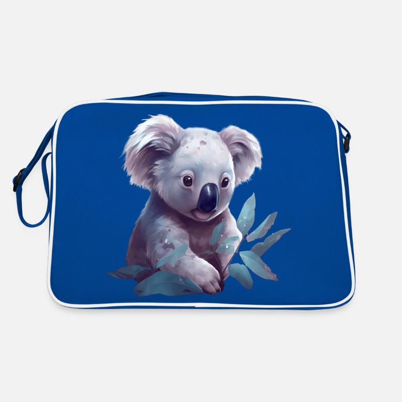 Süsser Koala mit Eukalyptusblatt Retro Tasche