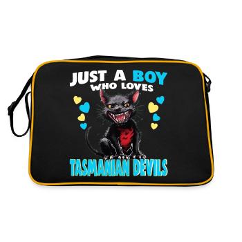 Juste un garçon qui aime les diables de Tasmanie - Sac Retro - noir/or - Dos