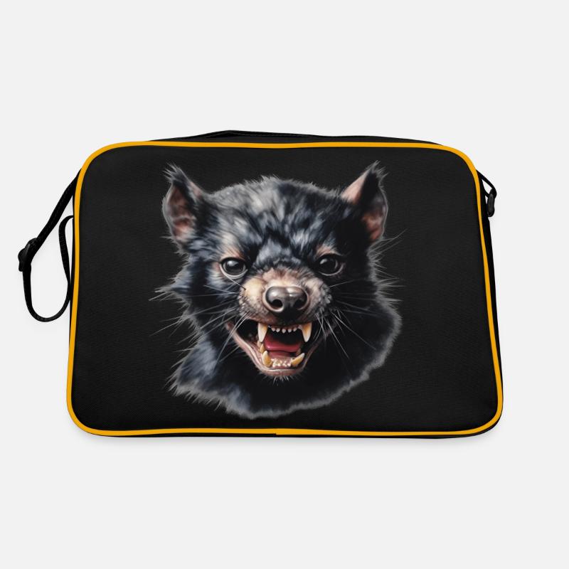 Drohender Tasmanischer Teufel Retro Tasche