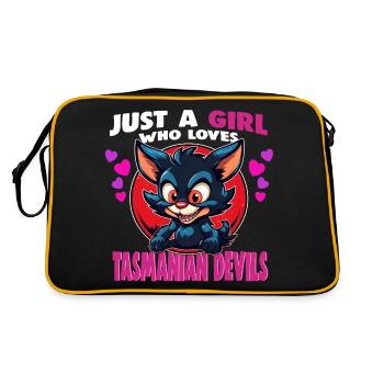 Just a Girl who Loves tasmanian Devils - Retro Bag - black/gold - Back