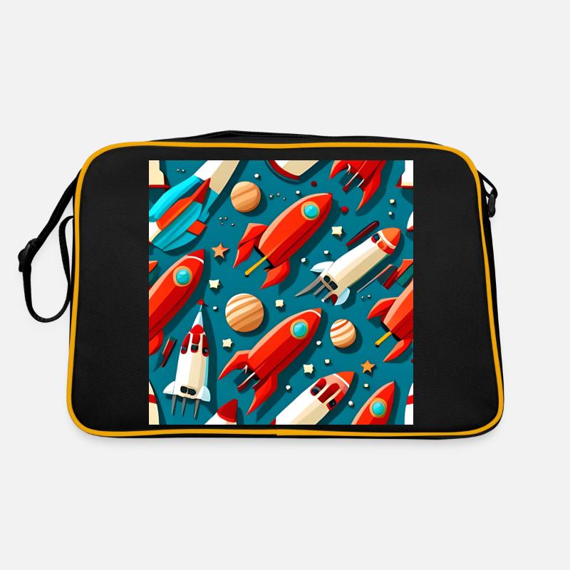 Star Ship Pattern Retro Bag