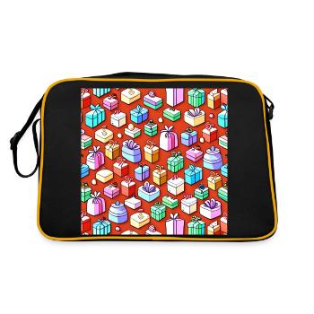 Colorful Presents Pattern - Retro Bag - black/gold - Back