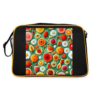 Summer Floral Pattern - Retro Bag - black/gold - Back