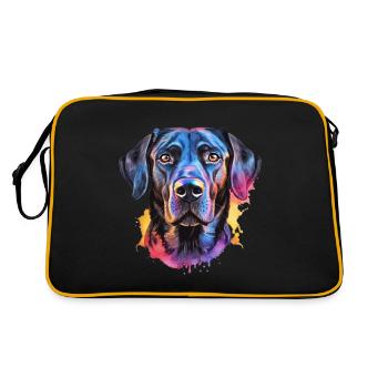 Ein farbenfroher Labrador - Retro Tasche - Schwarz/Gold - Hinten