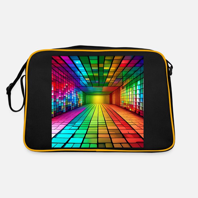 3D-Regenbogen-Quadrate Retro Tasche