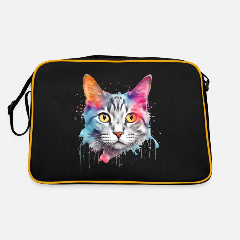 Ein farbenfroher persischer Kater Retro Tasche